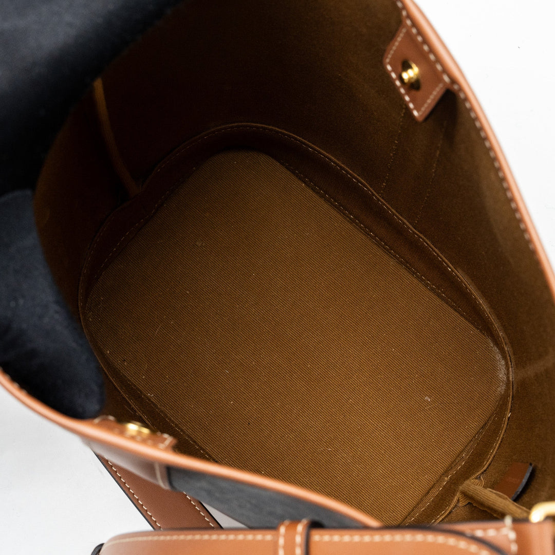 Celine Small Bucket Bag Triomphe Canvas/ Leather