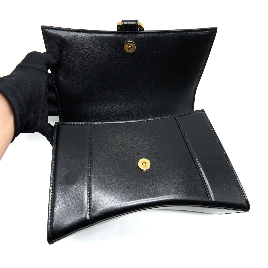 Top Quality Balenciaga Hourglass S Calfskin Black GHW
