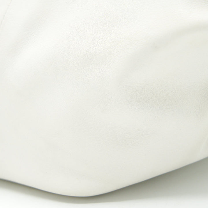 Bottega veneta Double Knot Leather Shoulder Bag White