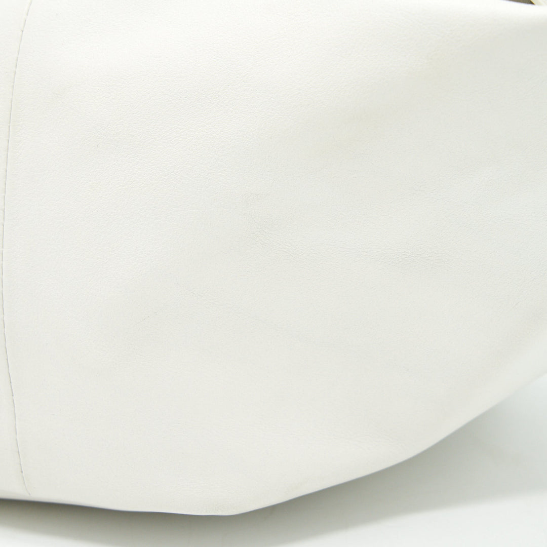 Bottega veneta Double Knot Leather Shoulder Bag White