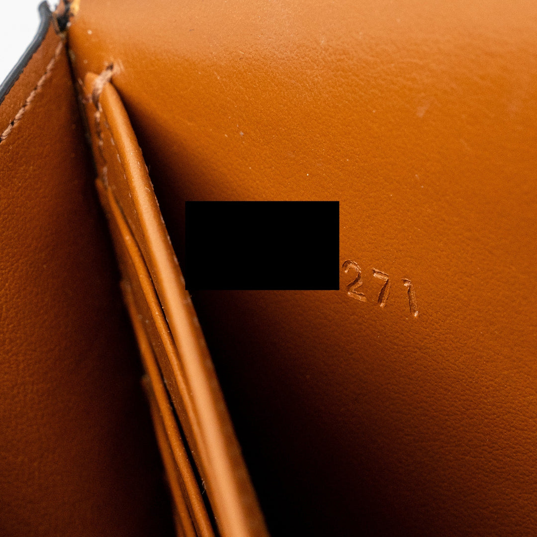 Top Quality Celine Wallet On Strap Triomphe Canvas/Smooth Lambskin Tan