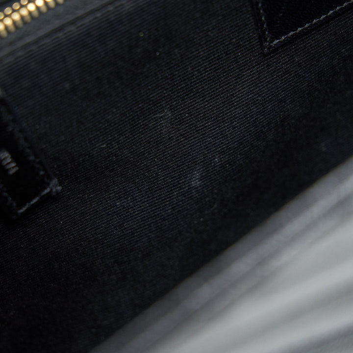 Saint Laurent / YSL Large Envelope Chain Flap Bag in Black Grain de Poudre