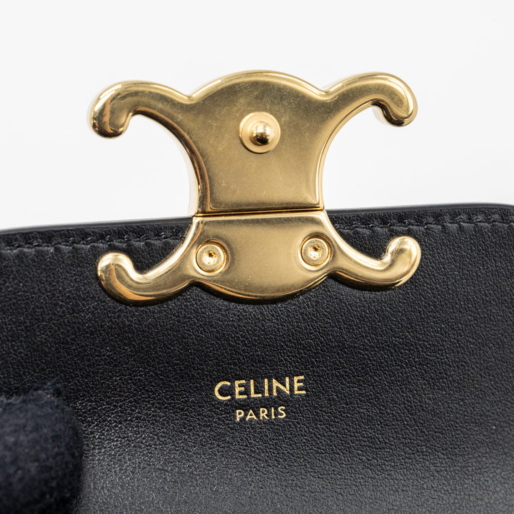 Celine Claude Shiny Calfskin Black