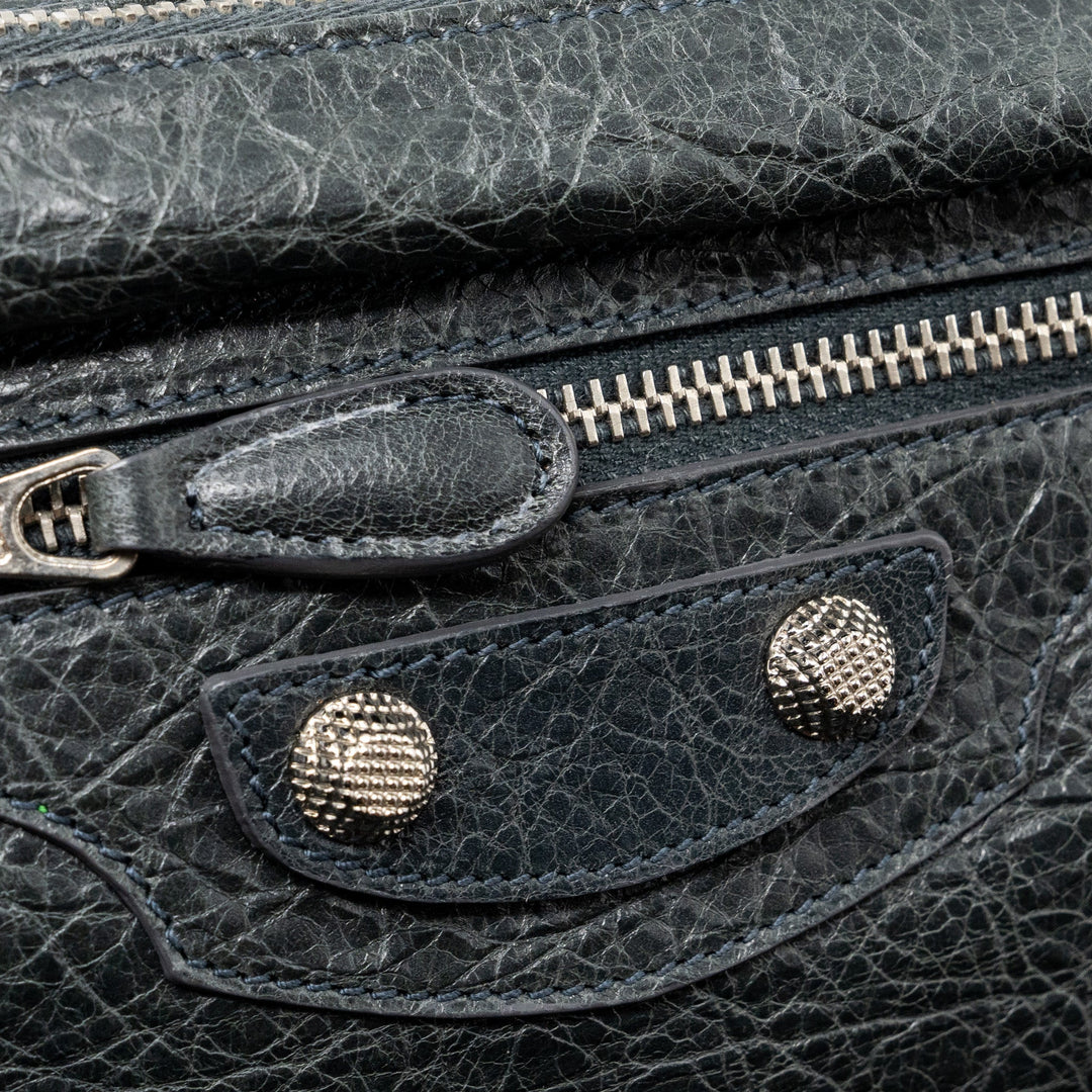balenciaga mini city crossbody chain bag leather grey SHW