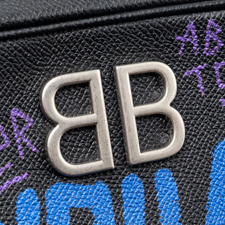 Top Quality Balenciaga BB Camera Bag leather Black/multicolour SHW