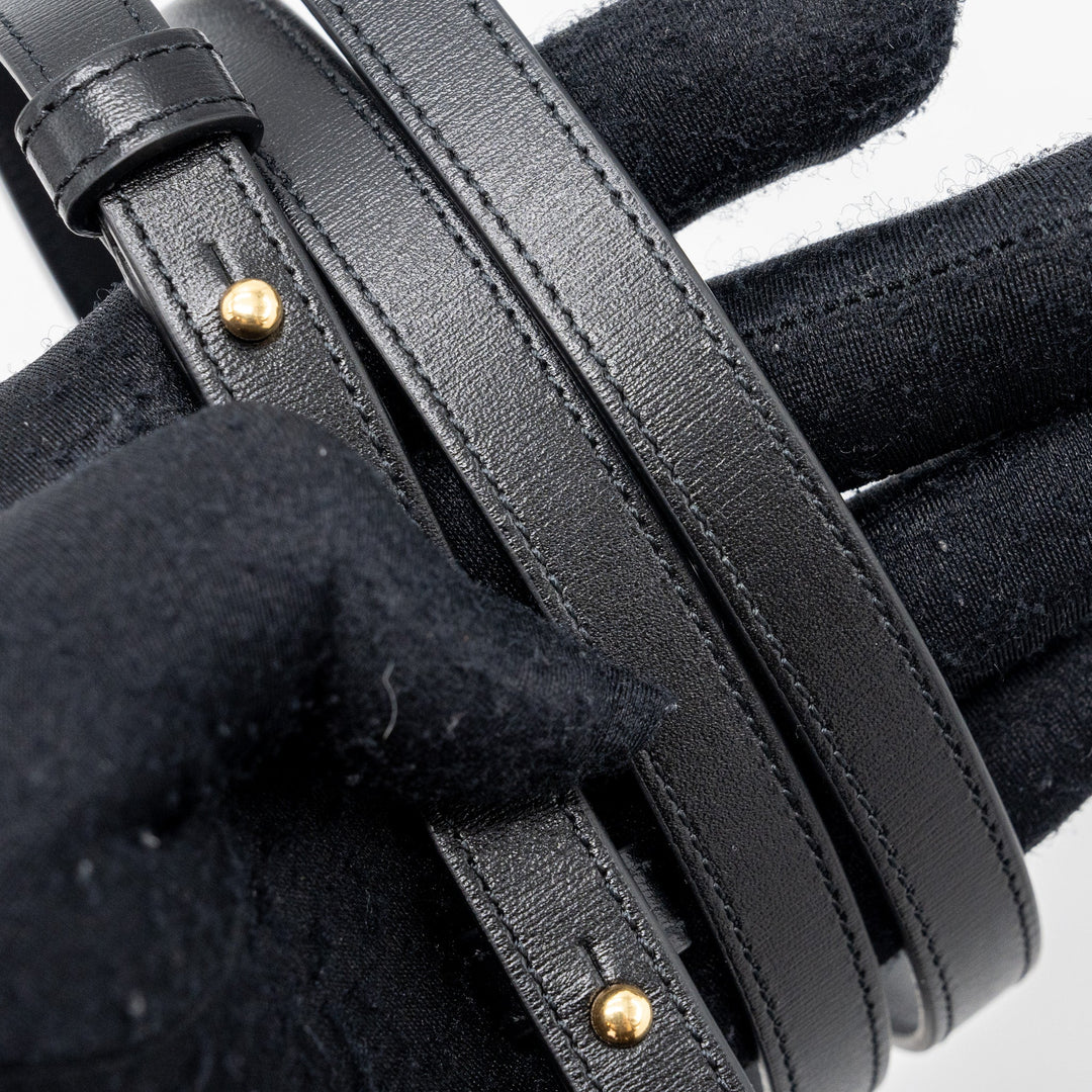 Celine Claude Shiny Calfskin Black