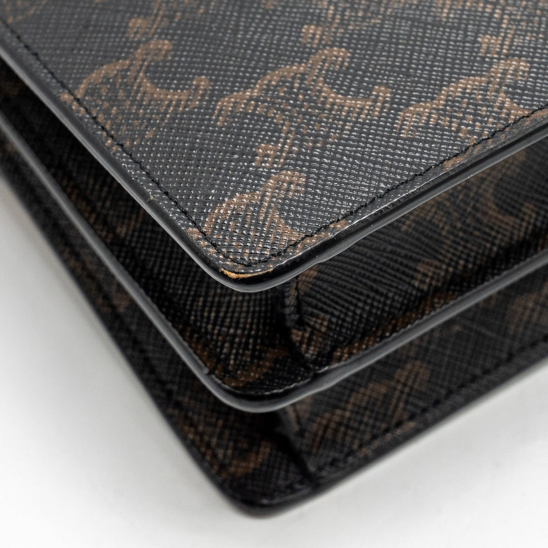 Top Quality Celine Wallet on Strap Triomphe Canvas/Smooth Lambskin Tan