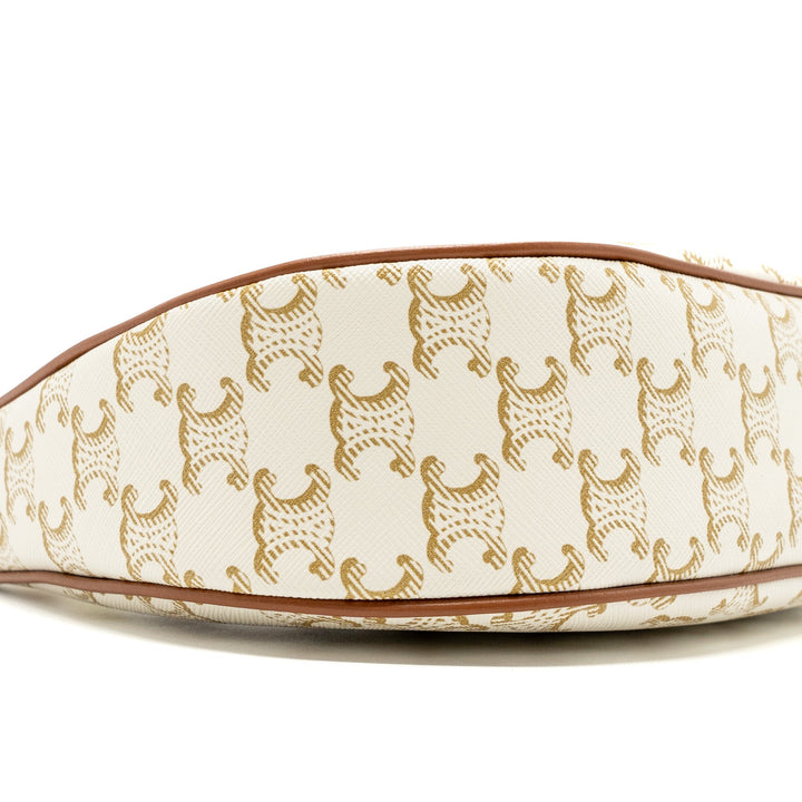 Celine Ava Bag Triomphe Canvas/Calfskin White
