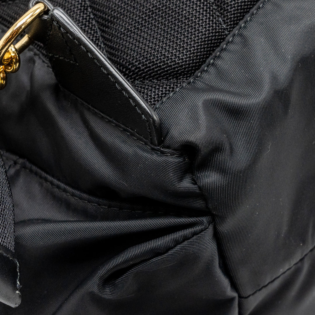 Burberry Medium Rucksack Backpack Nylon Black/Caramel GHW