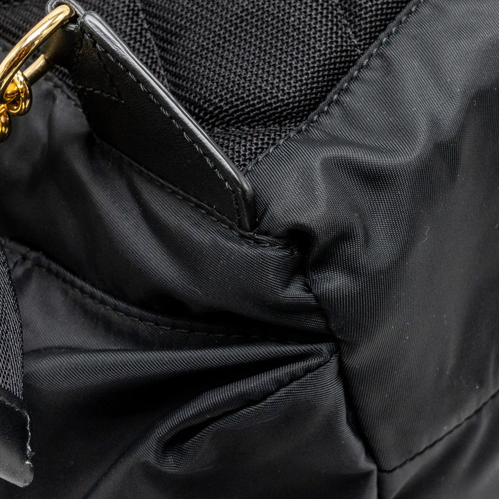 Burberry Medium Rucksack Backpack Nylon Black/Caramel GHW