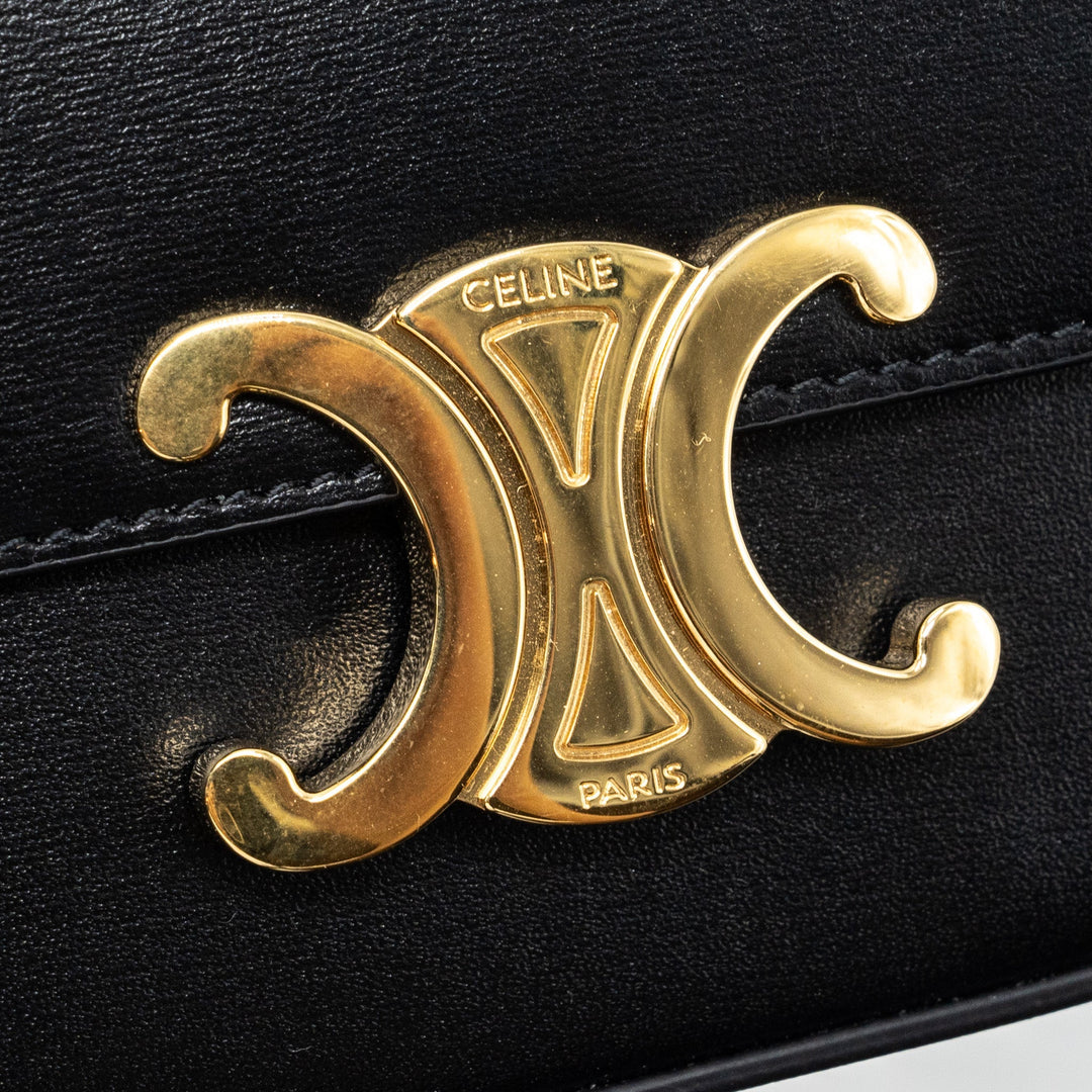 Celine Mini Claude Shiny Calfskin Black