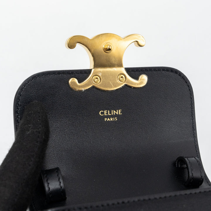 Celine Mini Claude Shiny Calfskin Black