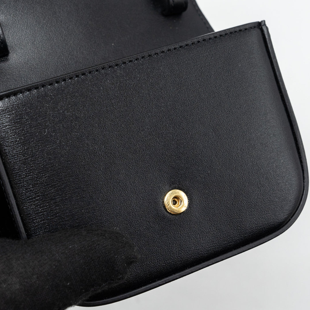 Celine Mini Claude Shiny Calfskin Black