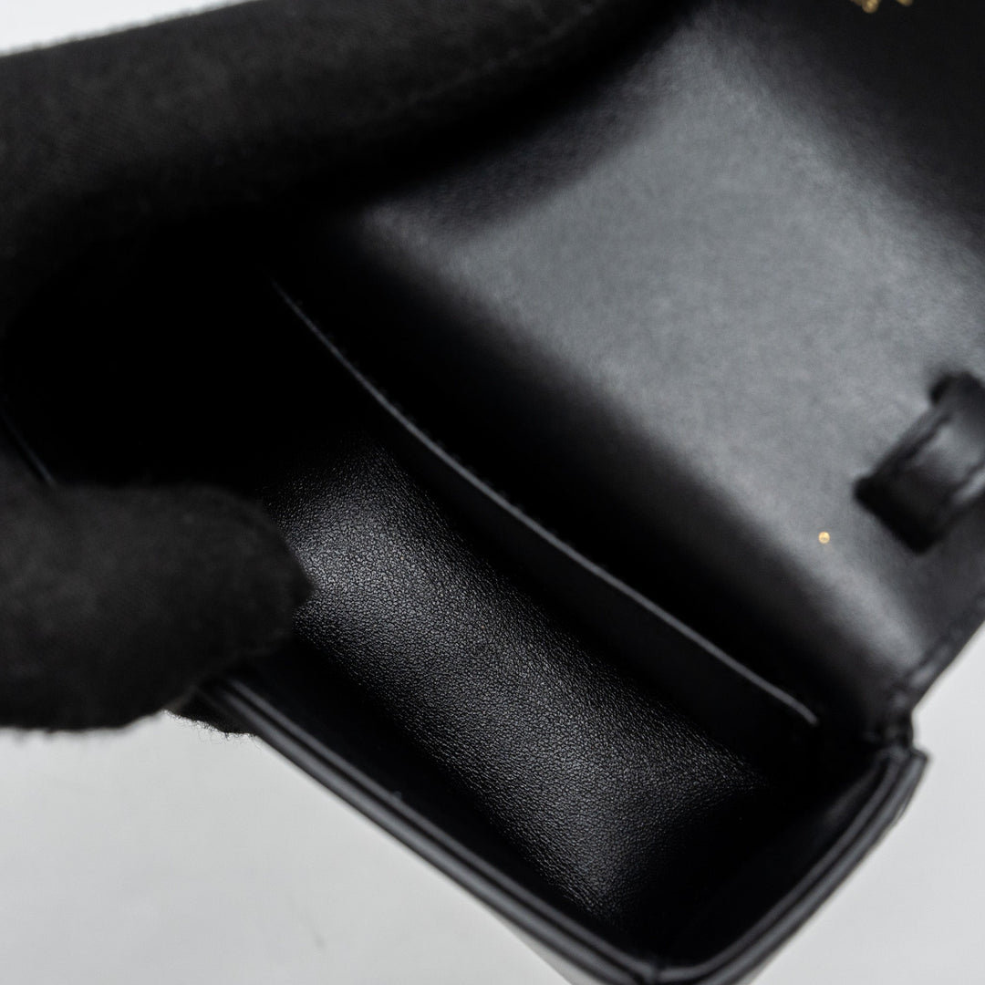 Celine Mini Claude Shiny Calfskin Black