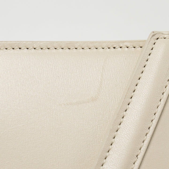 Saint Laurent/YSL Cassandra Chain Wallet Calfskin White GHW