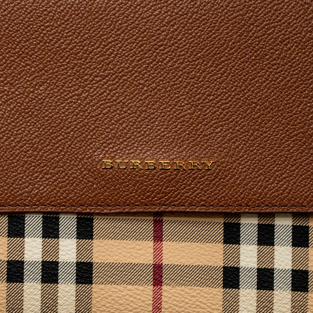 Burberry Flap Messenger Crossbody Bag Calfskin Brown/Multicolour GHW
