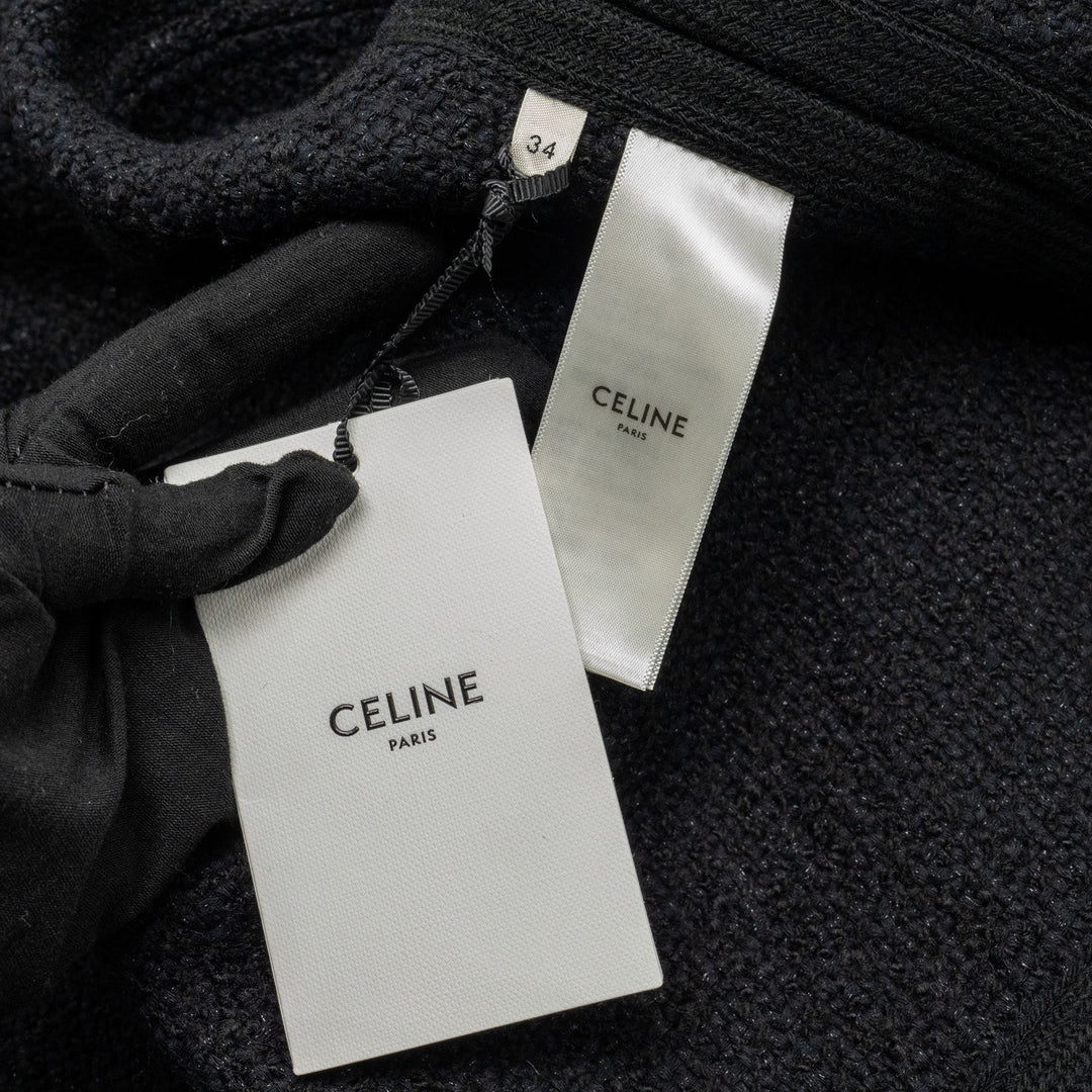 Top Quality Celine Size 34 Veste Chasseur Baja Jacket Tweed Black