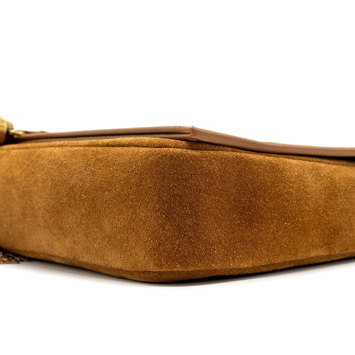 Saint Laurent Kate Tassel Crossbody Bag Suede Brown GHW