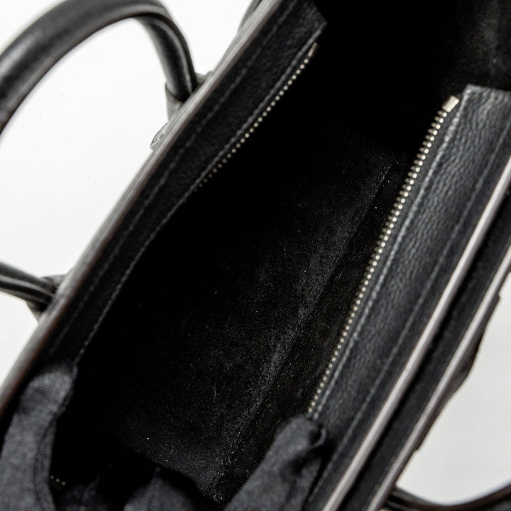 Celine Nano Luggage Bag Calfskin Black