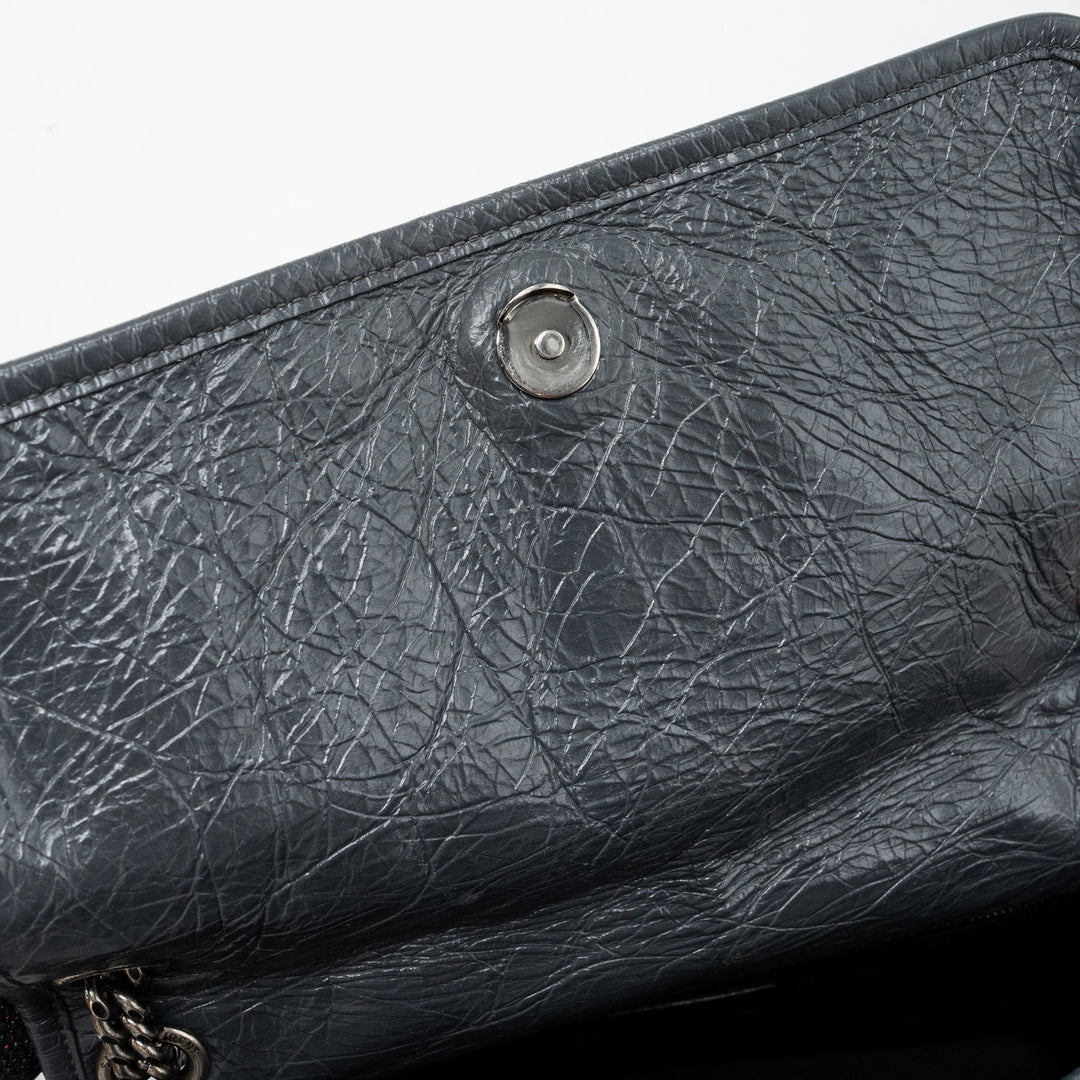 Saint laurent Medium Niki calfskin dark grey SHW