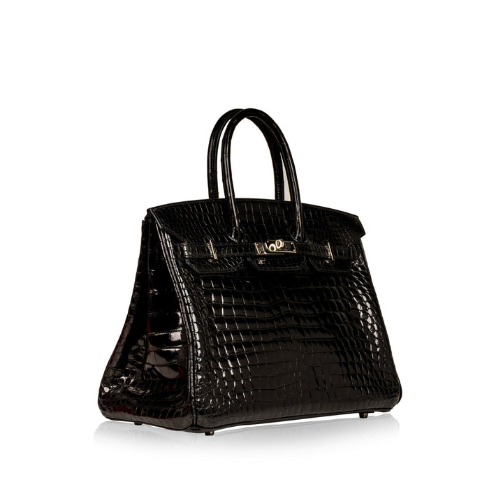 Birkin 35cm - Noir Crocodile Shiny Porosus
