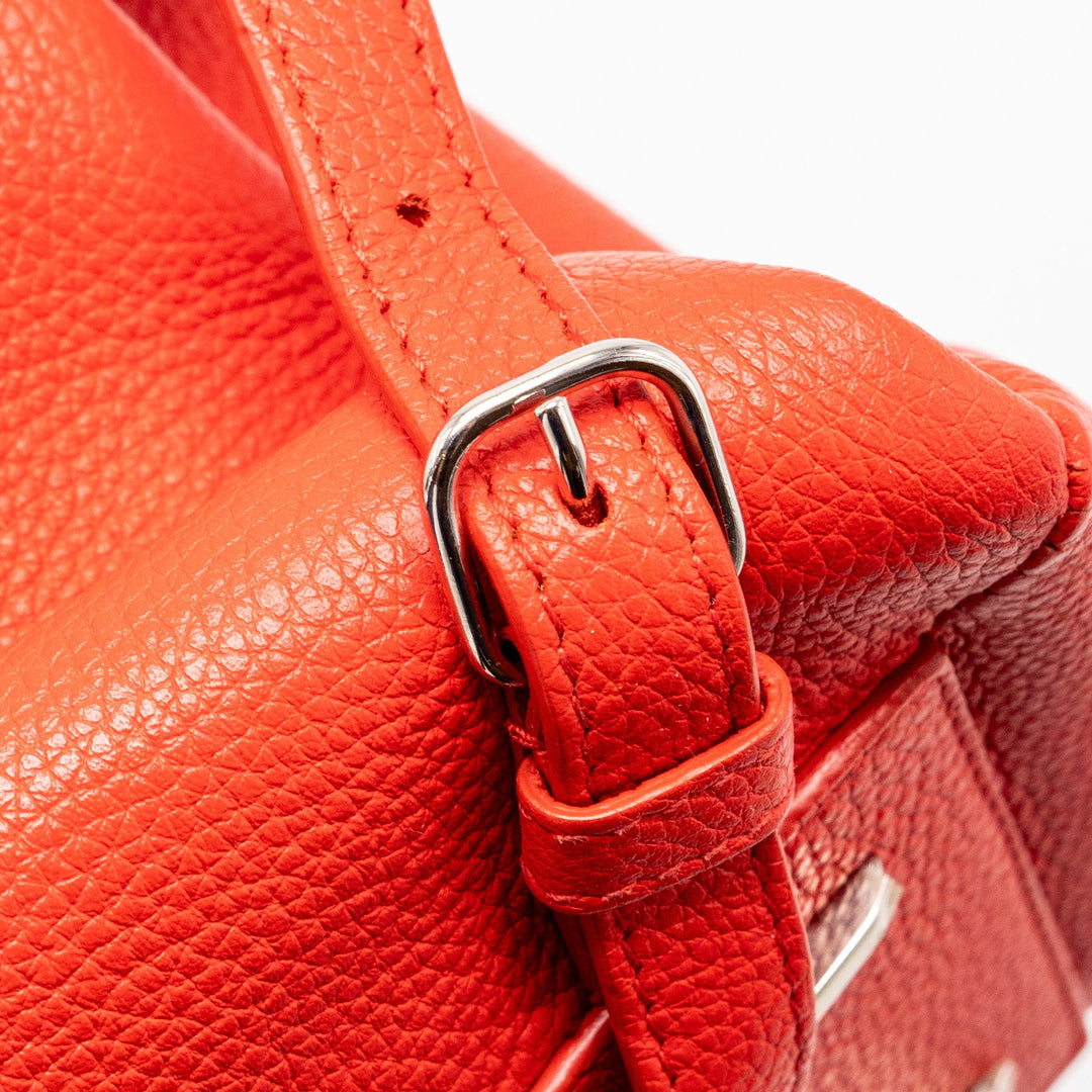 balenciaga backpack calfskin red GHW