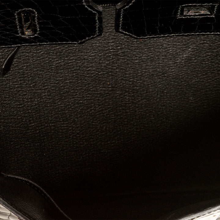 Birkin 35cm - Noir Crocodile Shiny Porosus