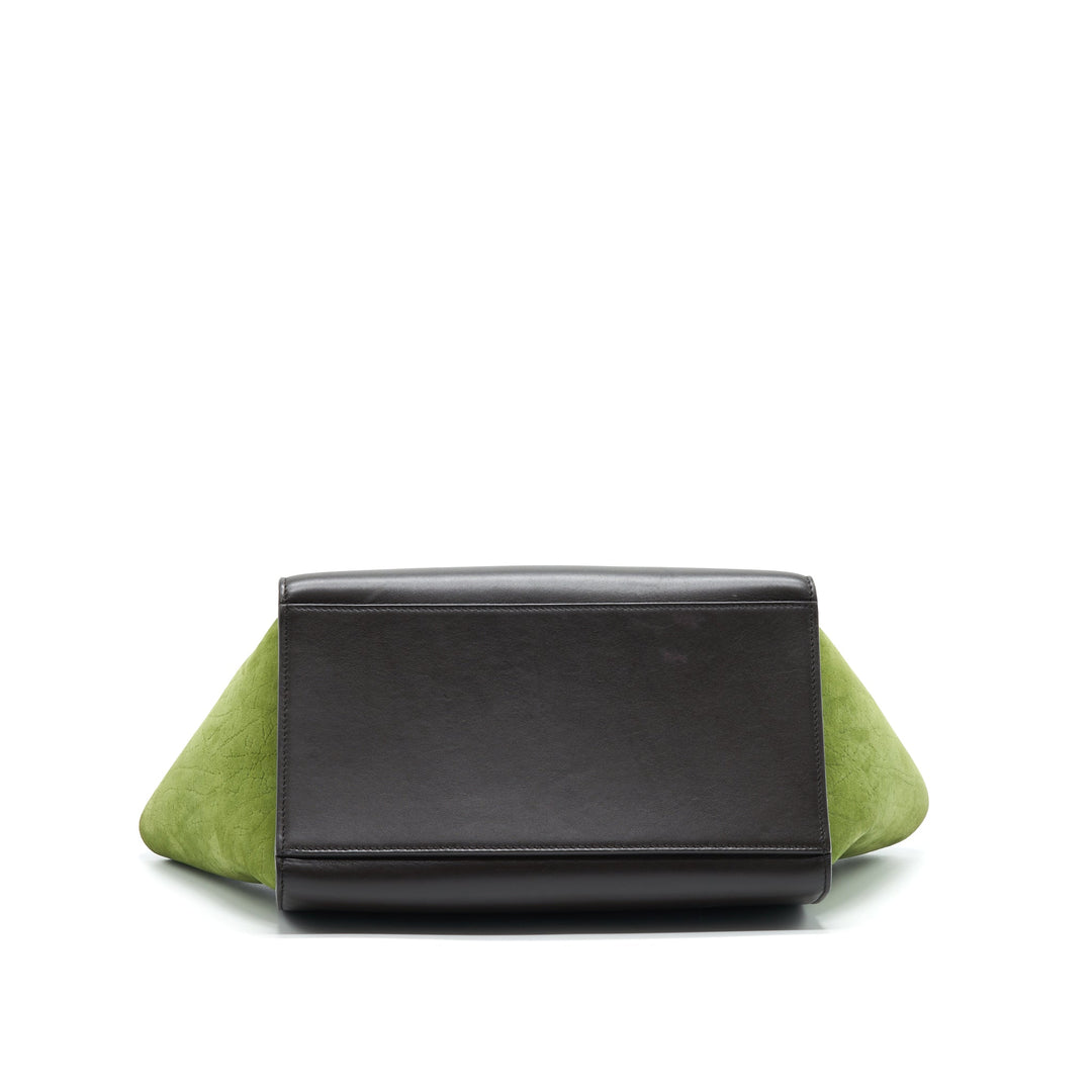 Top Quality Celine SMALL TRAPEZE BAG MULTI COLOR BEIGE/ BURGUNDY/ GREEN