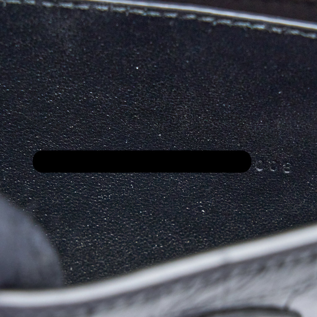 Top Quality Balenciaga Small Downtown Shoulder Bag Croc Embossed Leather Black with Black Hardware