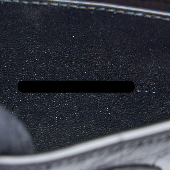 Top Quality Balenciaga Small Downtown Shoulder Bag Croc Embossed Leather Black with Black Hardware