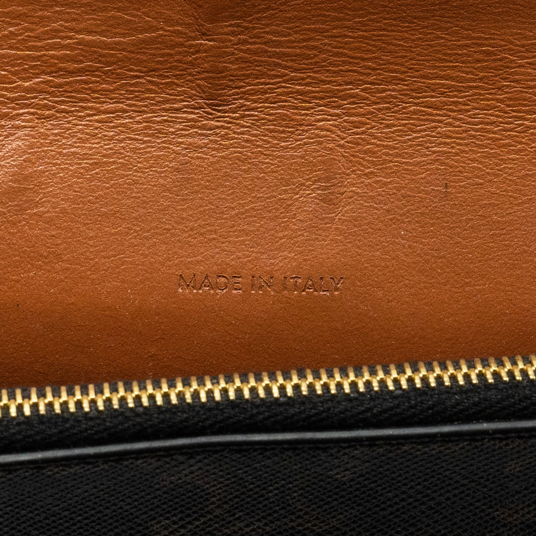 Top Quality Celine Wallet on Strap Triomphe Canvas/Smooth Lambskin Tan