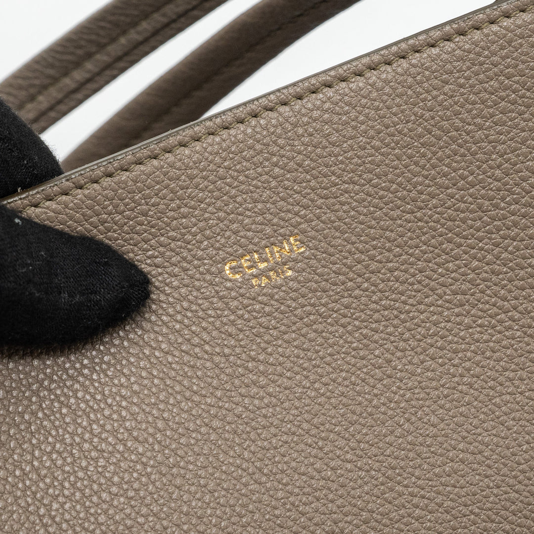 Celine small cabas phantom bag grained calfskin taupe