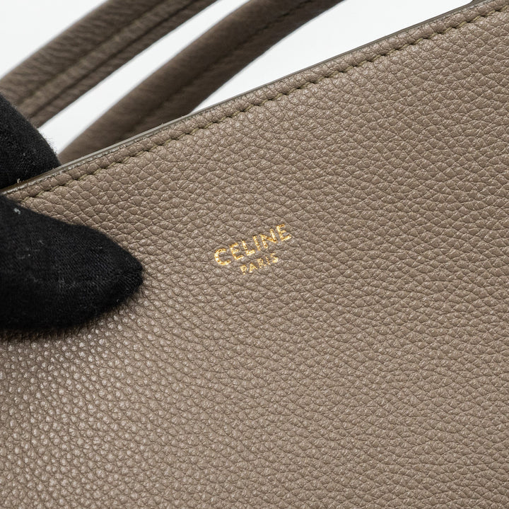 Celine small cabas phantom bag grained calfskin taupe