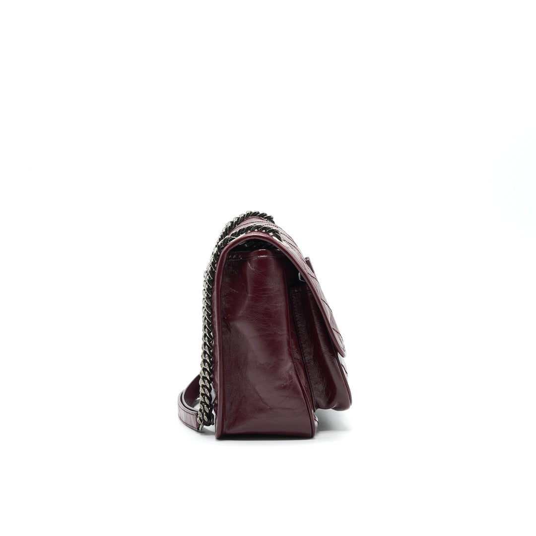 Saint Laurent Medium Niki Shinny Leather Burgundy