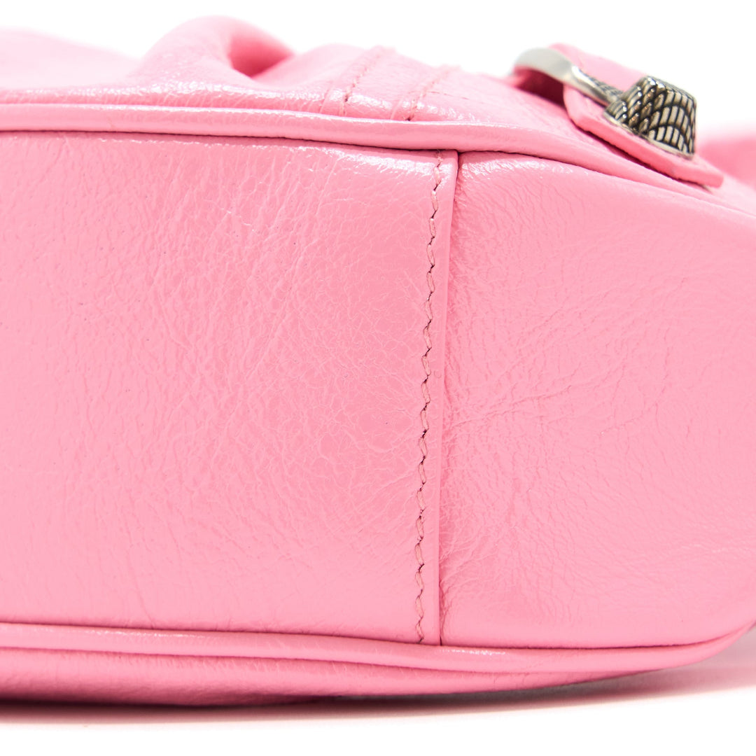 Top Quality Balenciaga Le Cagole XS Shoulder Bag Calfskin Pink Aged-Silver Hardware