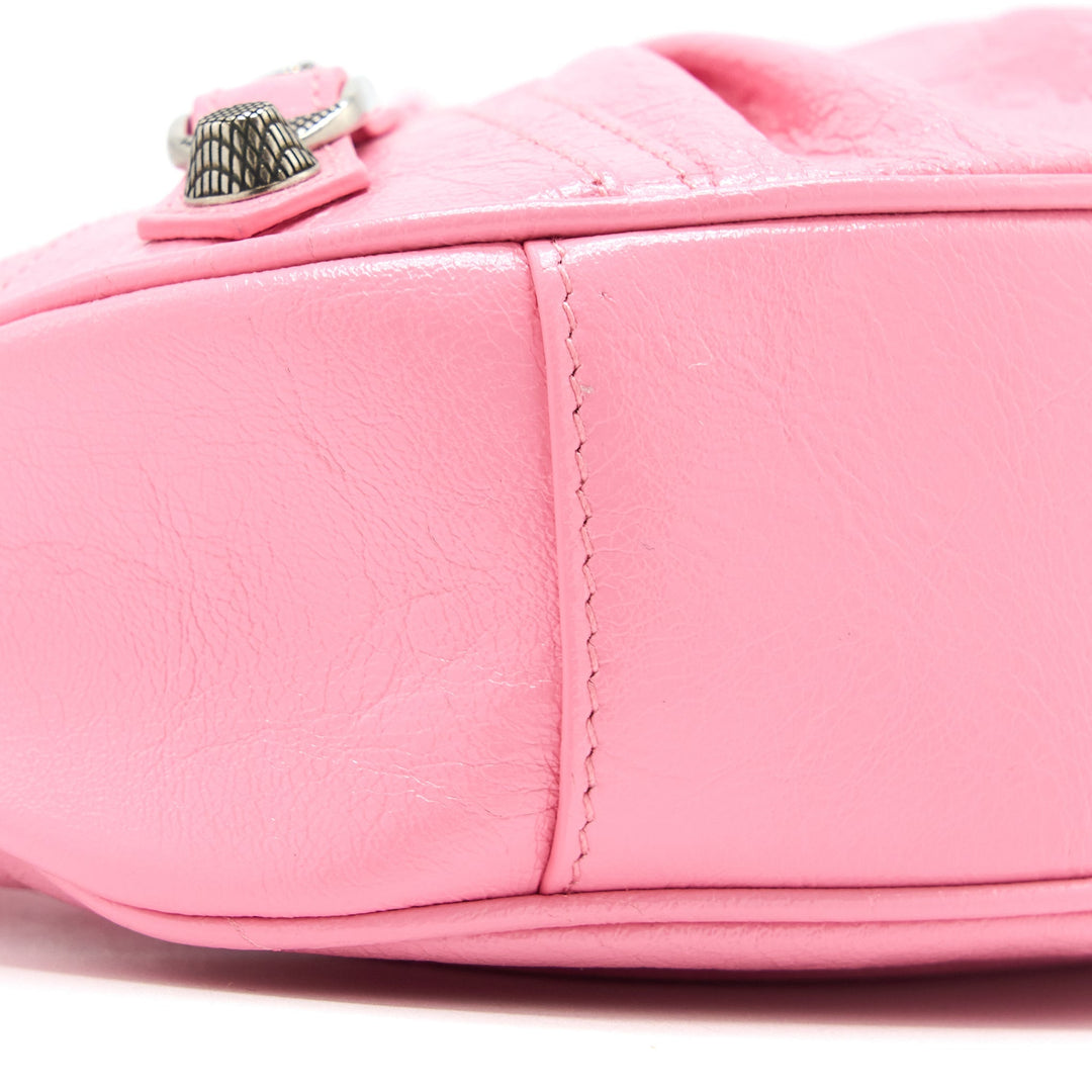 Top Quality Balenciaga Le Cagole XS Shoulder Bag Calfskin Pink Aged-Silver Hardware