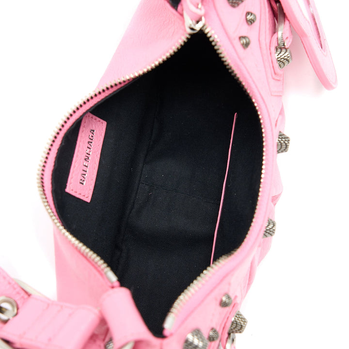 Top Quality Balenciaga Le Cagole XS Shoulder Bag Calfskin Pink Aged-Silver Hardware