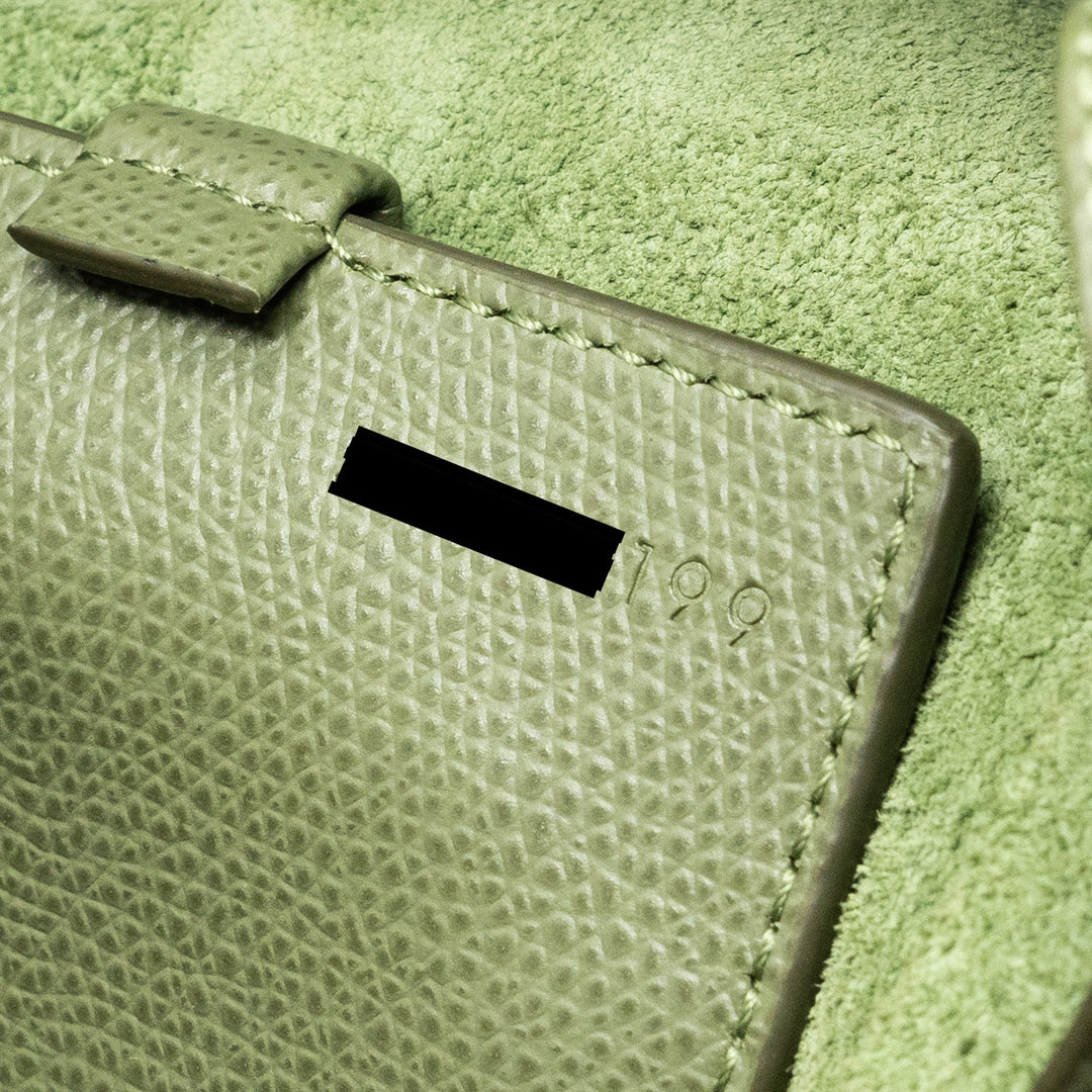 Top Quality Celine vertical cabas tote bag grained calfskin green