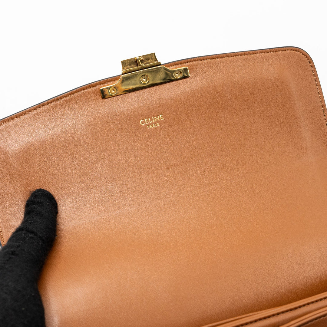 Celine Classic triomphe bag canvas / calfskin tan