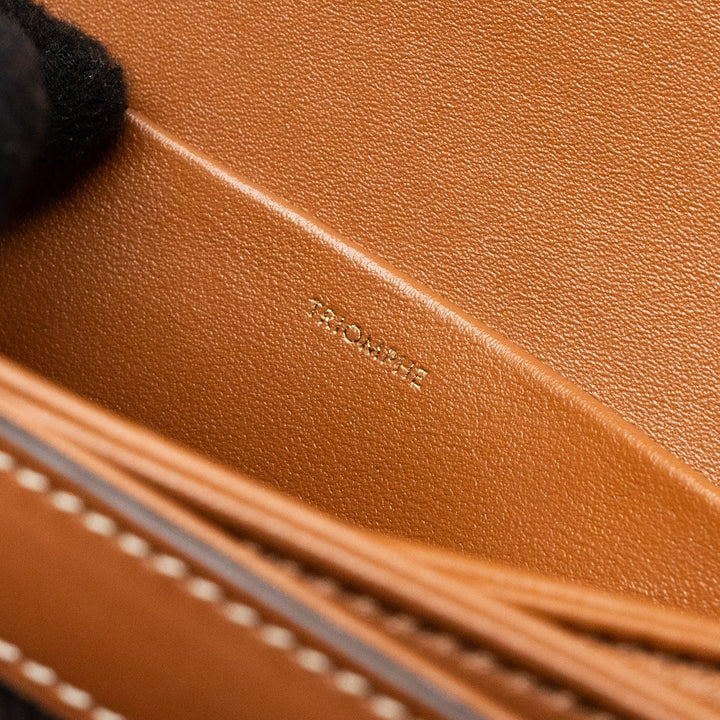 Celine Classic triomphe bag canvas / calfskin tan