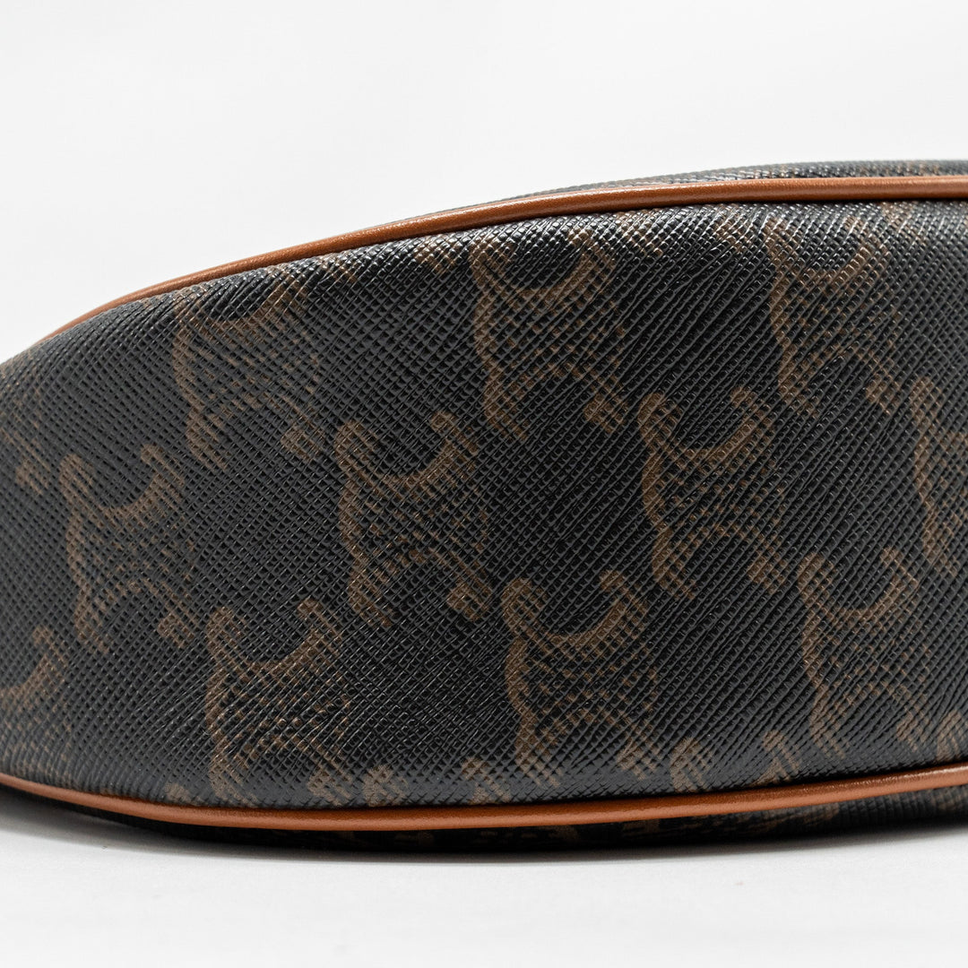 Celine AVA Bag Triomphe Canvas / Calfskin Brown