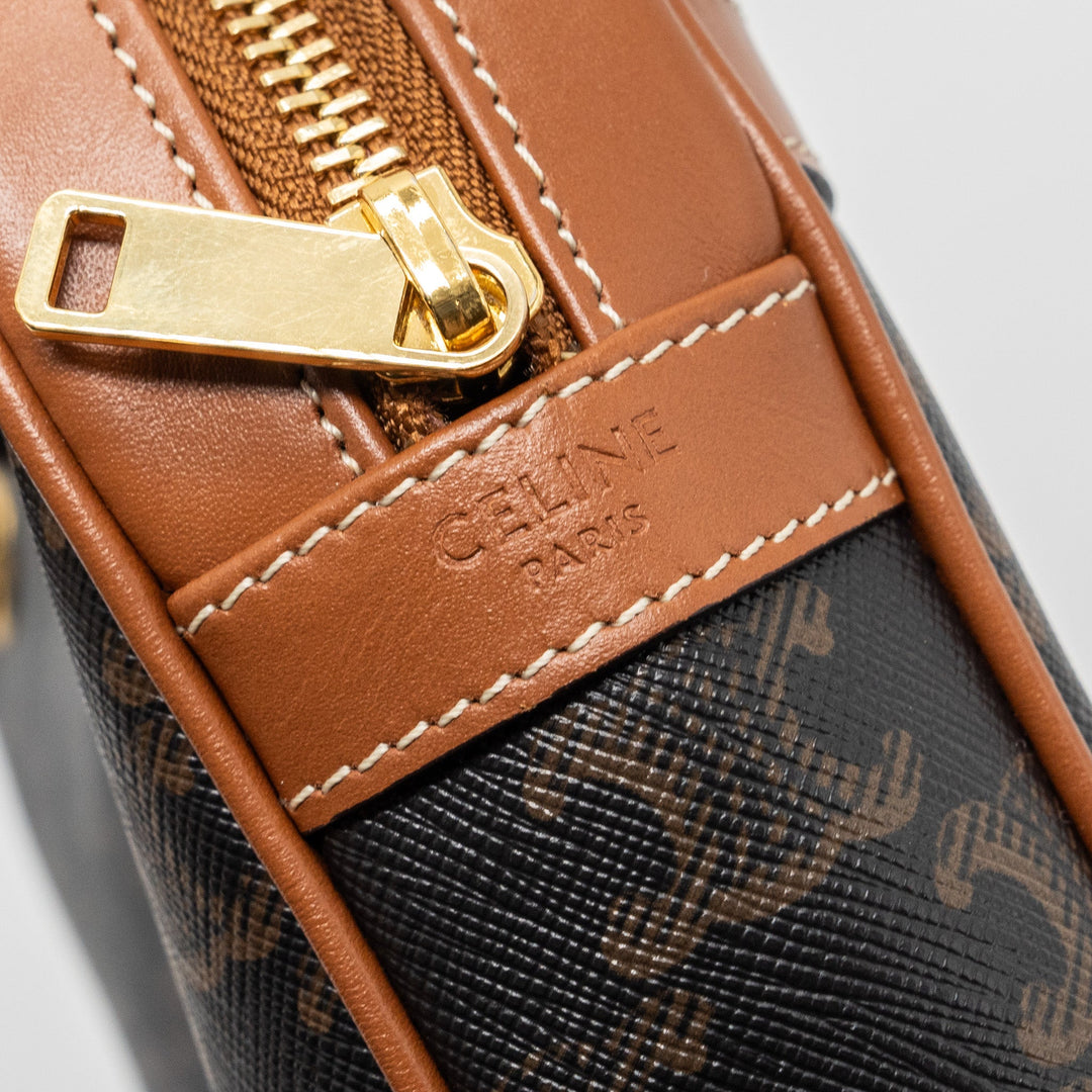 Celine patapans bag triomphe canvas/Leather brown