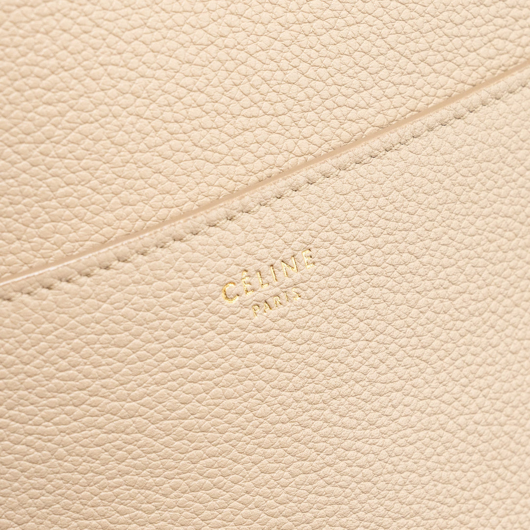 Celine Sangle Bucket Bag Calfskin Light Grey