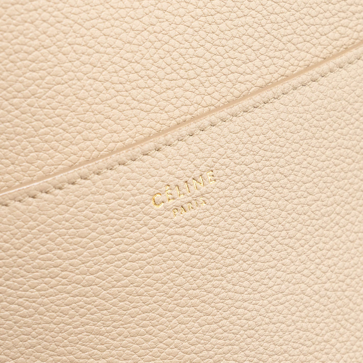 Celine Sangle Bucket Bag Calfskin Light Grey