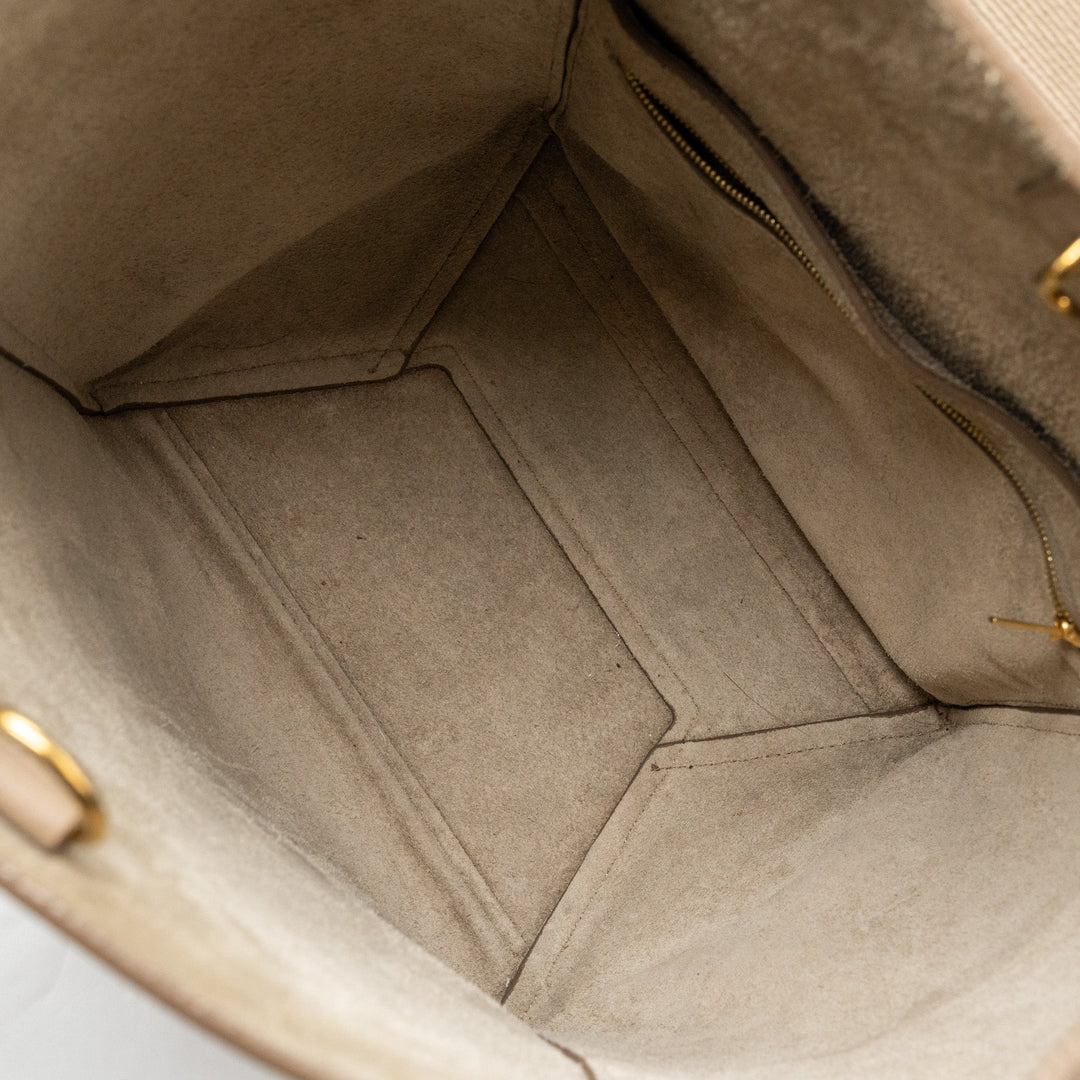 Celine Sangle Bucket Bag Calfskin Light Grey