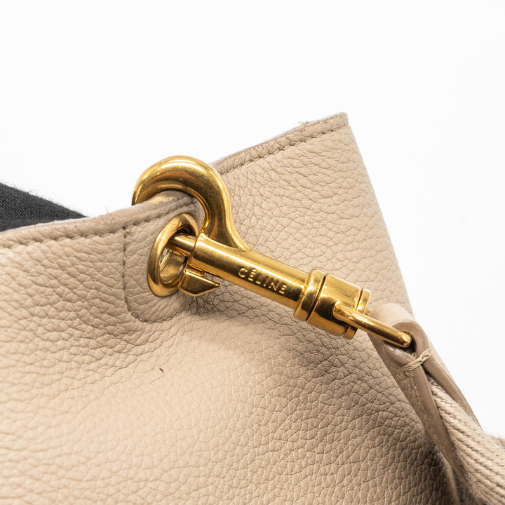 Celine Sangle Bucket Bag Calfskin Light Grey