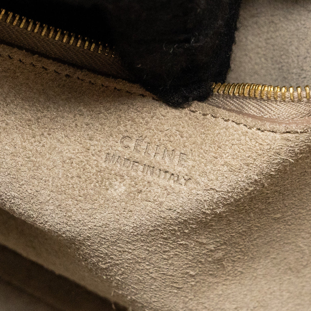 Celine Sangle Bucket Bag Calfskin Light Grey
