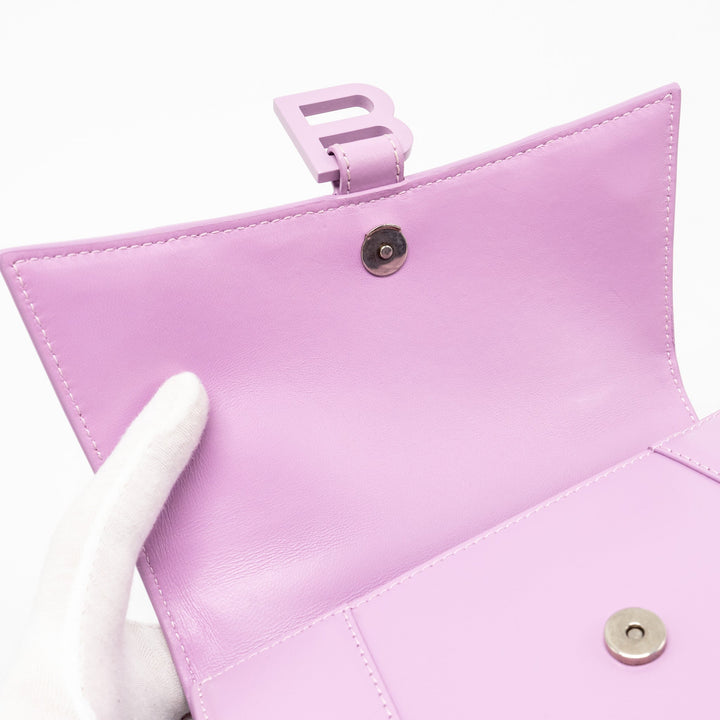 Top Quality Balenciaga Small Hourglass Bag Calfskin Light Purple SHW