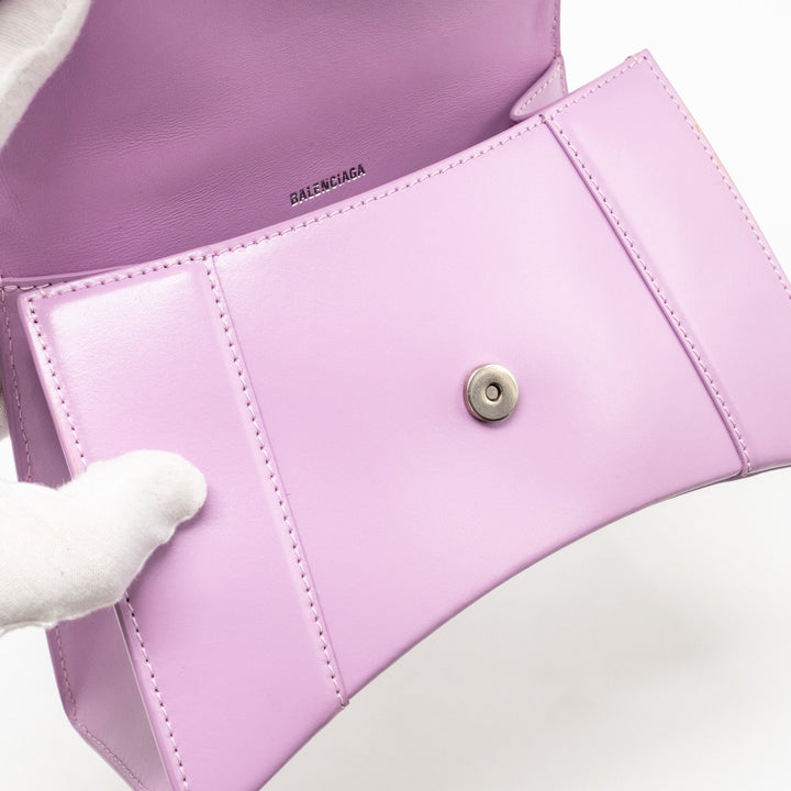 Top Quality Balenciaga Small Hourglass Bag Calfskin Light Purple SHW