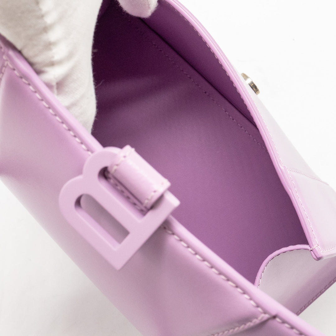 Top Quality Balenciaga Small Hourglass Bag Calfskin Light Purple SHW